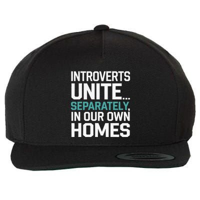 Introverts Unite Separately In Our Own Homes Wool Snapback Cap