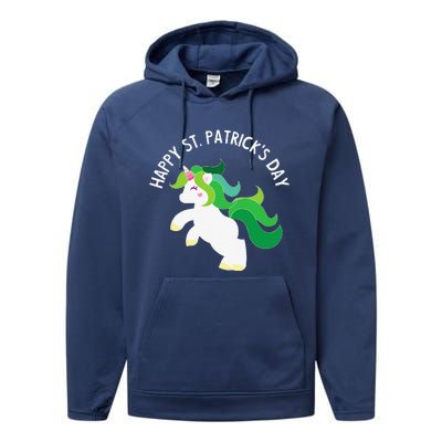 Irish Unicorn St. Patricks Day For ,S, Performance Fleece Hoodie