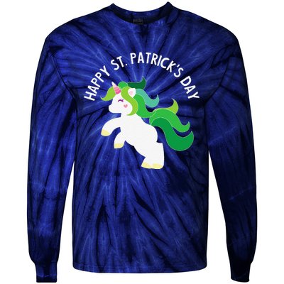 Irish Unicorn St. Patricks Day For ,S, Tie-Dye Long Sleeve Shirt