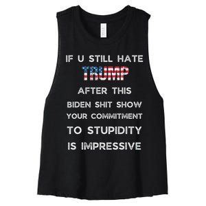 If U Still Hate Trump After This Biden Women's Racerback Cropped Tank