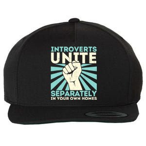 Introverts Unite Separately Funny Introverted Antisocial Wool Snapback Cap