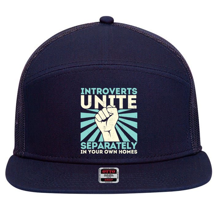 Introverts Unite Separately Funny Introverted Antisocial 7 Panel Mesh Trucker Snapback Hat