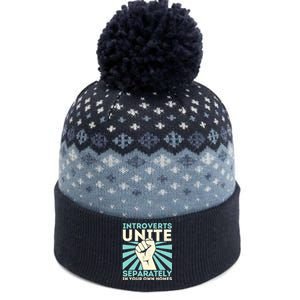 Introverts Unite Separately Funny Introverted Antisocial The Baniff Cuffed Pom Beanie