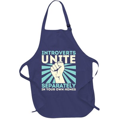 Introverts Unite Separately Funny Introverted Antisocial Full-Length Apron With Pockets