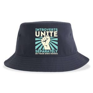 Introverts Unite Separately Funny Introverted Antisocial Sustainable Bucket Hat