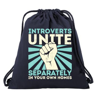 Introverts Unite Separately Funny Introverted Antisocial Drawstring Bag