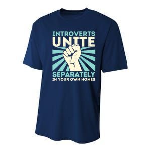 Introverts Unite Separately Funny Introverted Antisocial Youth Performance Sprint T-Shirt