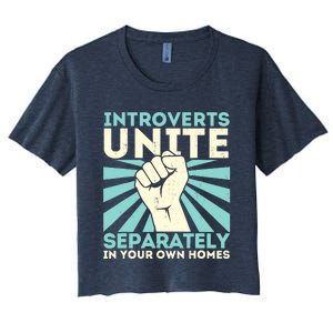 Introverts Unite Separately Funny Introverted Antisocial Women's Crop Top Tee