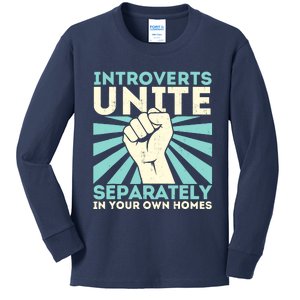 Introverts Unite Separately Funny Introverted Antisocial Kids Long Sleeve Shirt