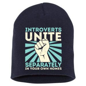 Introverts Unite Separately Funny Introverted Antisocial Short Acrylic Beanie