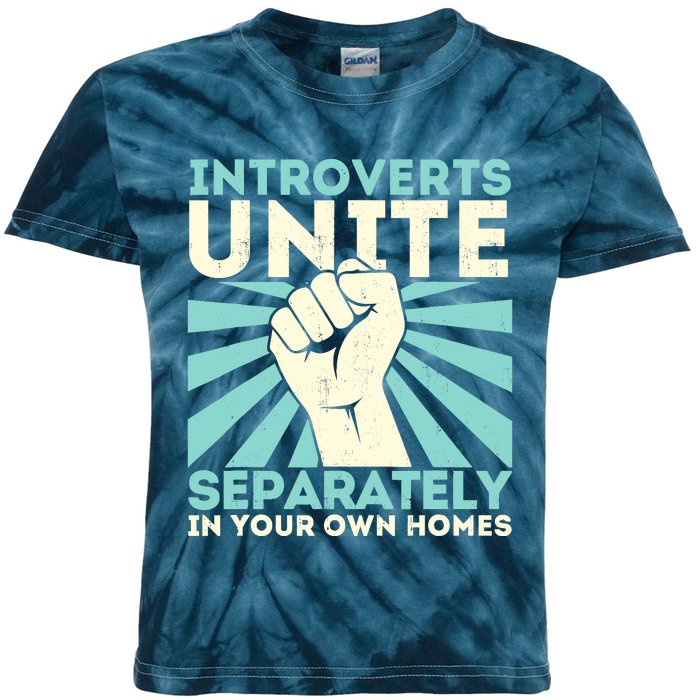 Introverts Unite Separately Funny Introverted Antisocial Kids Tie-Dye T-Shirt