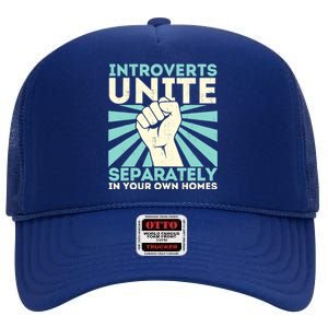 Introverts Unite Separately Funny Introverted Antisocial High Crown Mesh Back Trucker Hat