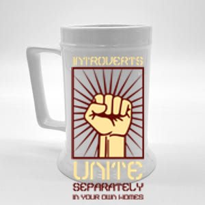 Introverts Unite Separately Antisocial Gift Beer Stein