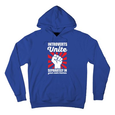 Introverts Unite Separately In Home Funny Saying Antisocial Cute Gift Hoodie