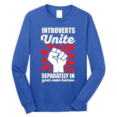 Introverts Unite Separately In Home Funny Saying Antisocial Cute Gift Long Sleeve Shirt