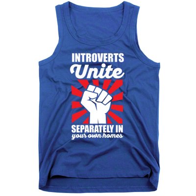 Introverts Unite Separately In Home Funny Saying Antisocial Cute Gift Tank Top