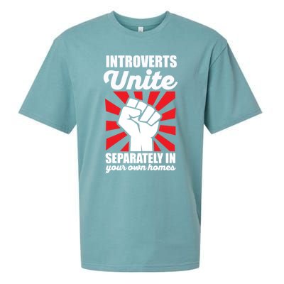 Introverts Unite Separately In Home Funny Saying Antisocial Cute Gift Sueded Cloud Jersey T-Shirt