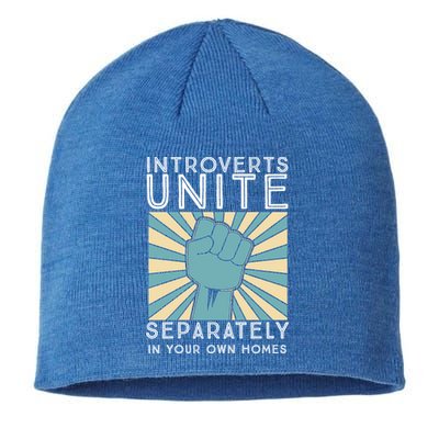 Introverts Unite Separately In Your Own Homes Funny Gift Sustainable Beanie