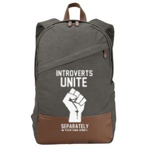 Introverts Unite Separately In Your Own Homes Cotton Canvas Backpack