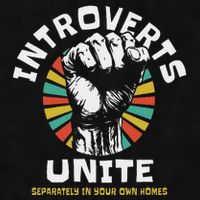Introverts Unite Separately Own Homes Emblem Ladies PosiCharge Tri-Blend Wicking Tank