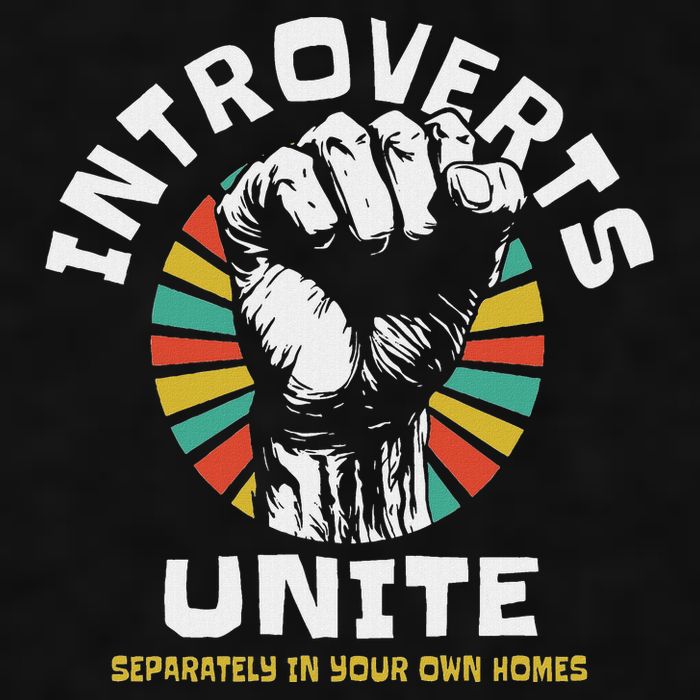 Introverts Unite Separately Own Homes Emblem Ladies PosiCharge Tri-Blend Wicking Tank