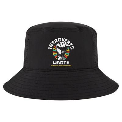 Introverts Unite Separately Own Homes Emblem Cool Comfort Performance Bucket Hat