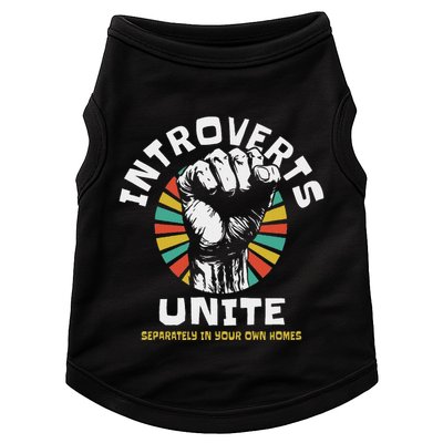 Introverts Unite Separately Own Homes Emblem Doggie Tank