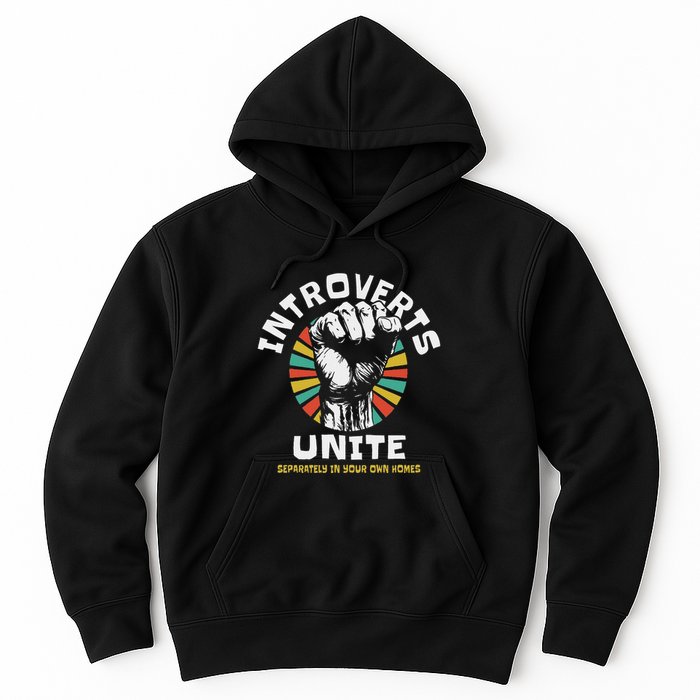 Introverts Unite Separately Own Homes Emblem Hoodie