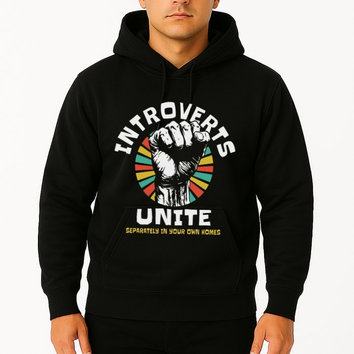 Introverts Unite Separately Own Homes Emblem Hoodie