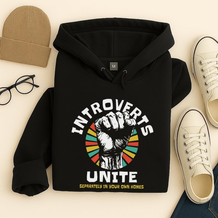Introverts Unite Separately Own Homes Emblem Hoodie