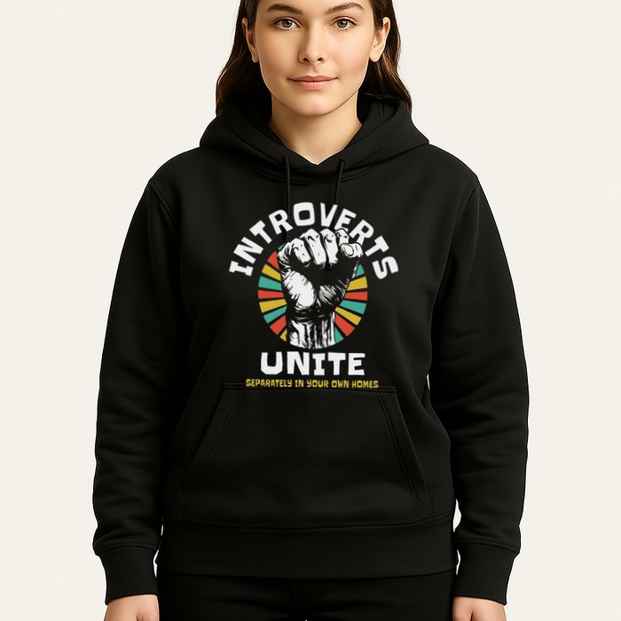Introverts Unite Separately Own Homes Emblem Hoodie