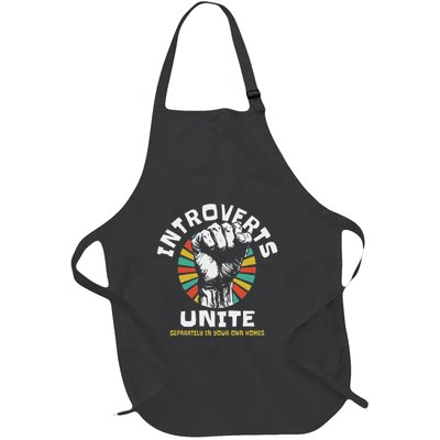 Introverts Unite Separately Own Homes Emblem Full-Length Apron With Pockets