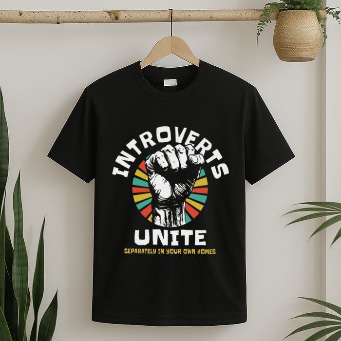 Introverts Unite Separately Own Homes Emblem T-Shirt