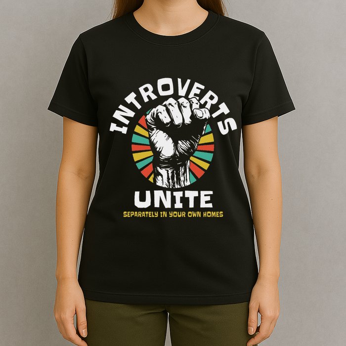 Introverts Unite Separately Own Homes Emblem T-Shirt