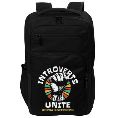 Introverts Unite Separately Own Homes Emblem Impact Tech Backpack