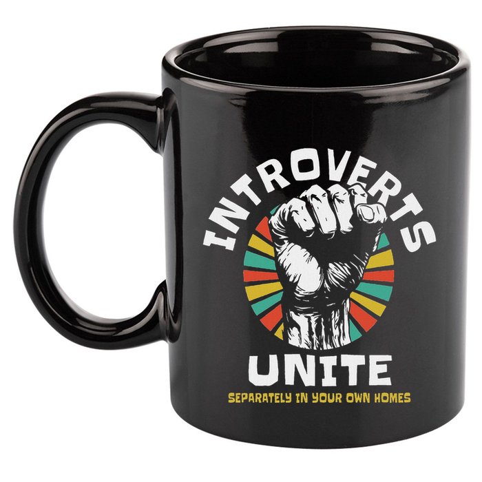 Introverts Unite Separately Own Homes Emblem 11oz C Handle Ceramic Mug