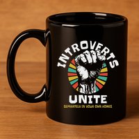 Introverts Unite Separately Own Homes Emblem 11oz C Handle Ceramic Mug