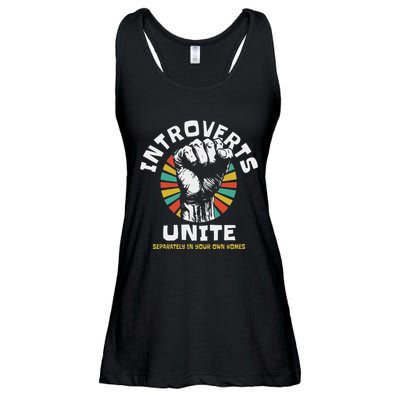Introverts Unite Separately Own Homes Emblem Ladies Essential Flowy Tank