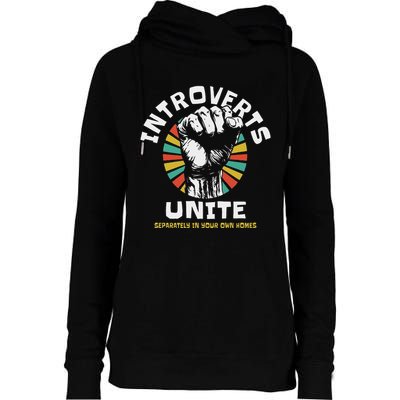 Introverts Unite Separately Own Homes Emblem Womens Funnel Neck Pullover Hood