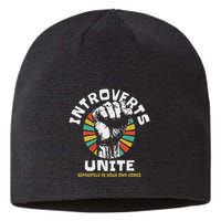 Introverts Unite Separately Own Homes Emblem Sustainable Beanie