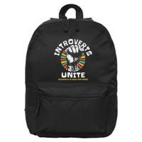 Introverts Unite Separately Own Homes Emblem 16 in Basic Backpack