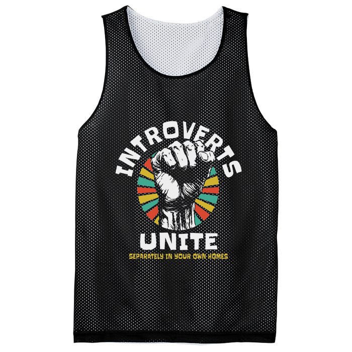 Introverts Unite Separately Own Homes Emblem Mesh Reversible Basketball Jersey Tank