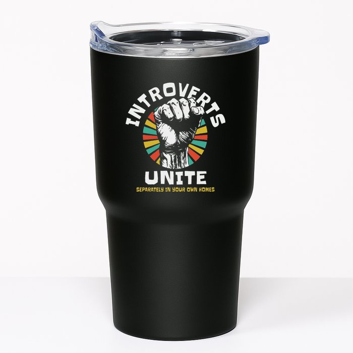 Introverts Unite Separately Own Homes Emblem Tumbler