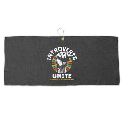 Introverts Unite Separately Own Homes Emblem Large Microfiber Waffle Golf Towel