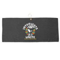 Introverts Unite Separately Own Homes Emblem Large Microfiber Waffle Golf Towel