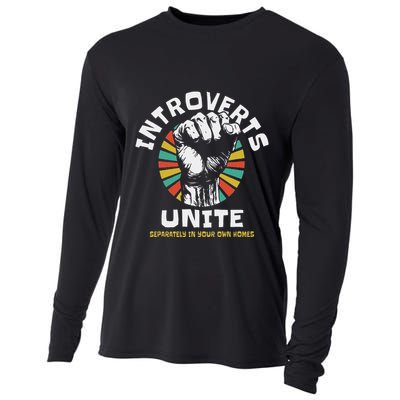 Introverts Unite Separately Own Homes Emblem Cooling Performance Long Sleeve Crew
