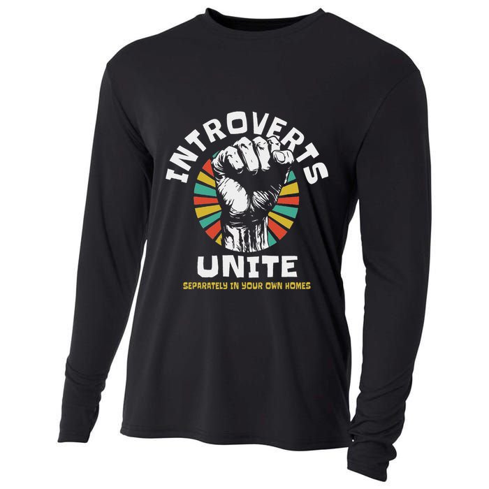 Introverts Unite Separately Own Homes Emblem Cooling Performance Long Sleeve Crew
