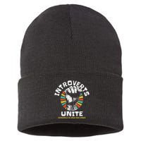 Introverts Unite Separately Own Homes Emblem Sustainable Knit Beanie