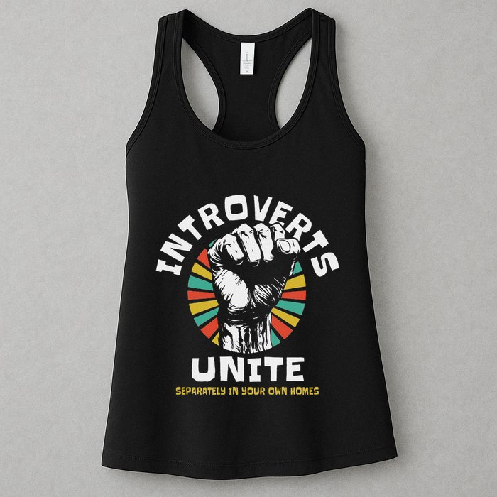 Introverts Unite Separately Own Homes Emblem Womens Tank Top