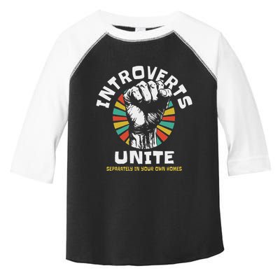 Introverts Unite Separately Own Homes Emblem Toddler Fine Jersey T-Shirt